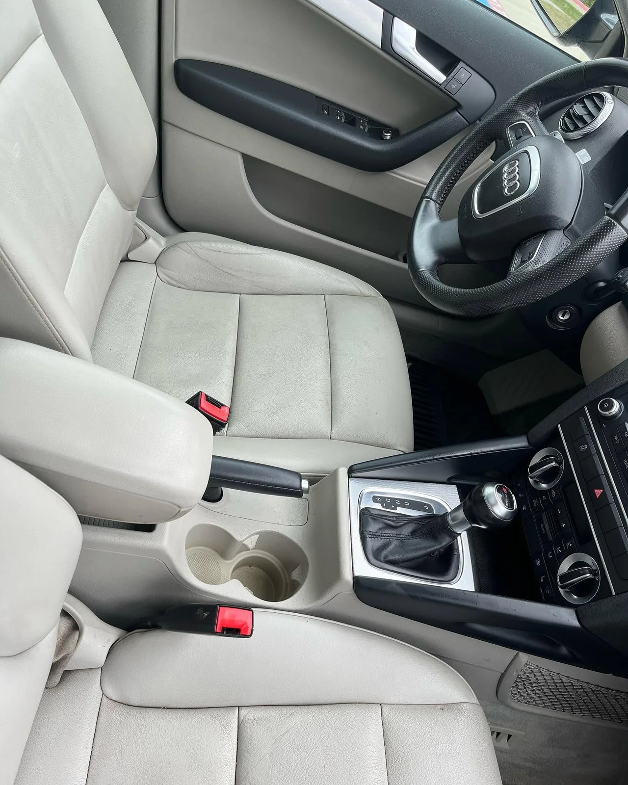Detailed Audi front seats and center console